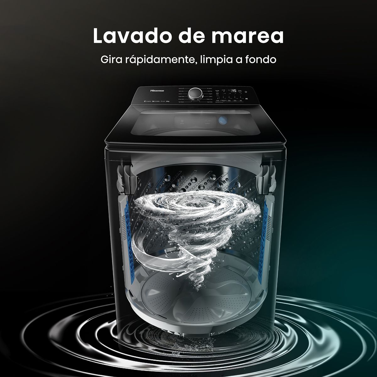 HISENSE - Lavadora Carga Superior Inox 22 Kg