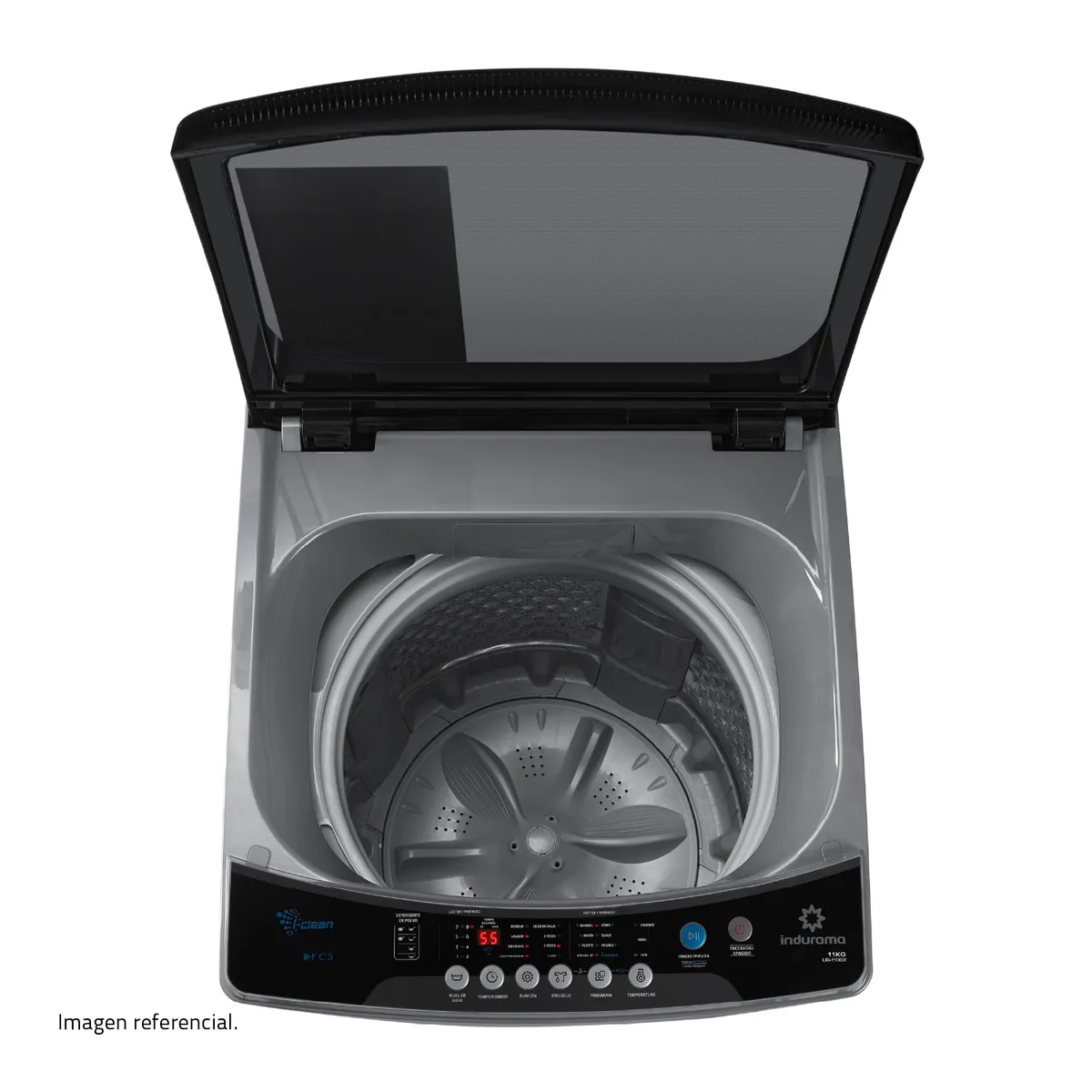 INDURAMA - Lavadora 11 Kg Carga Superior LRI-11DGR Gris Oscuro