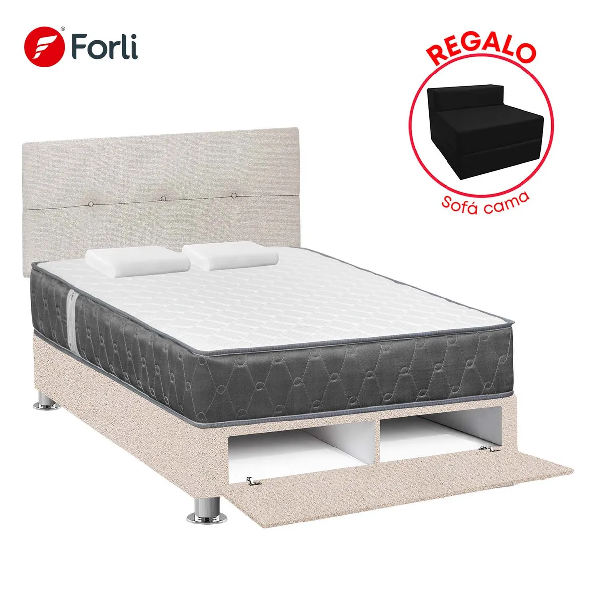 FORLI - Dormitorio Sabanera Beige Acqua 2Plz+Sofa Cama