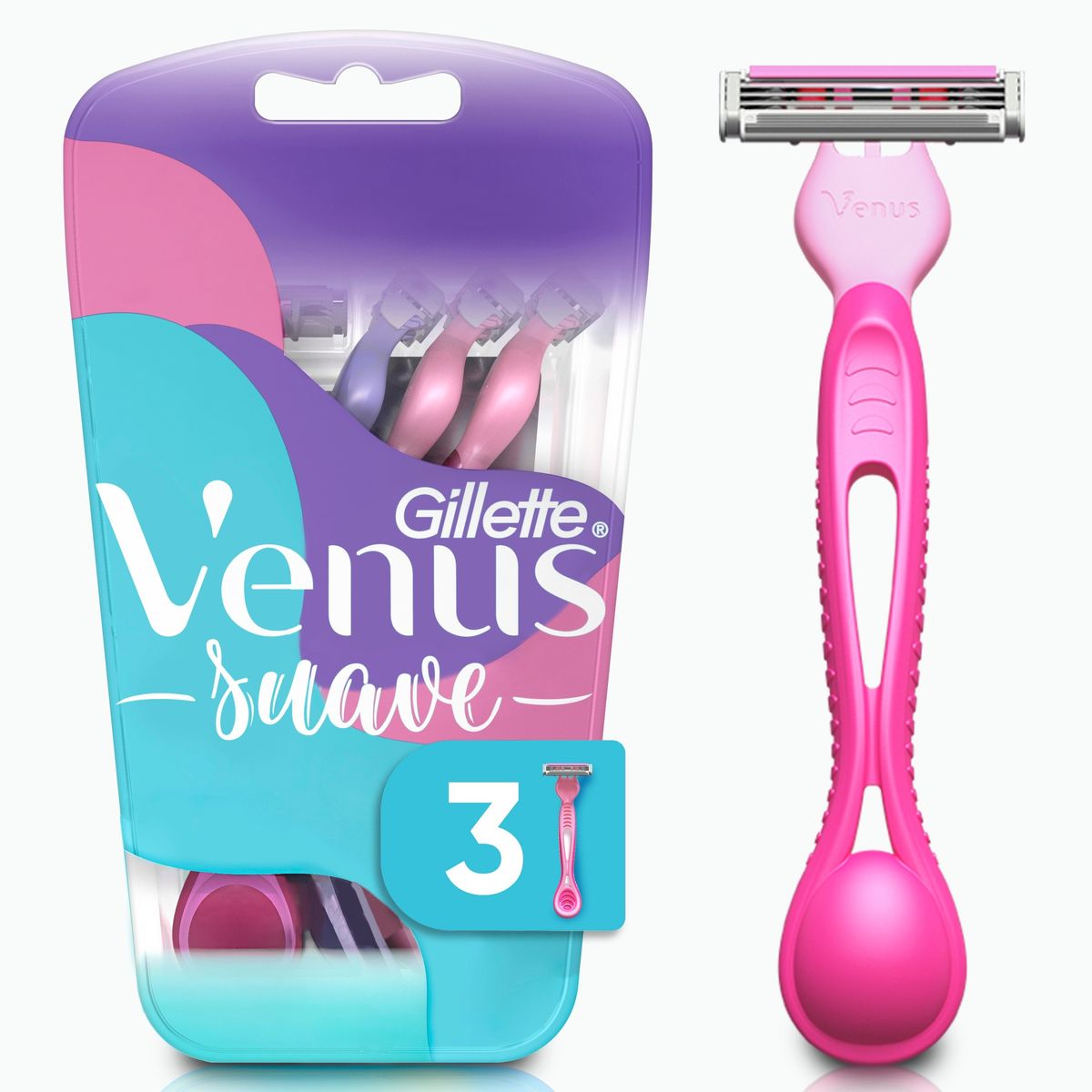 VENUS - Máquina de Afeitar Gillete Venus Mujer Suave Pack 3 Und