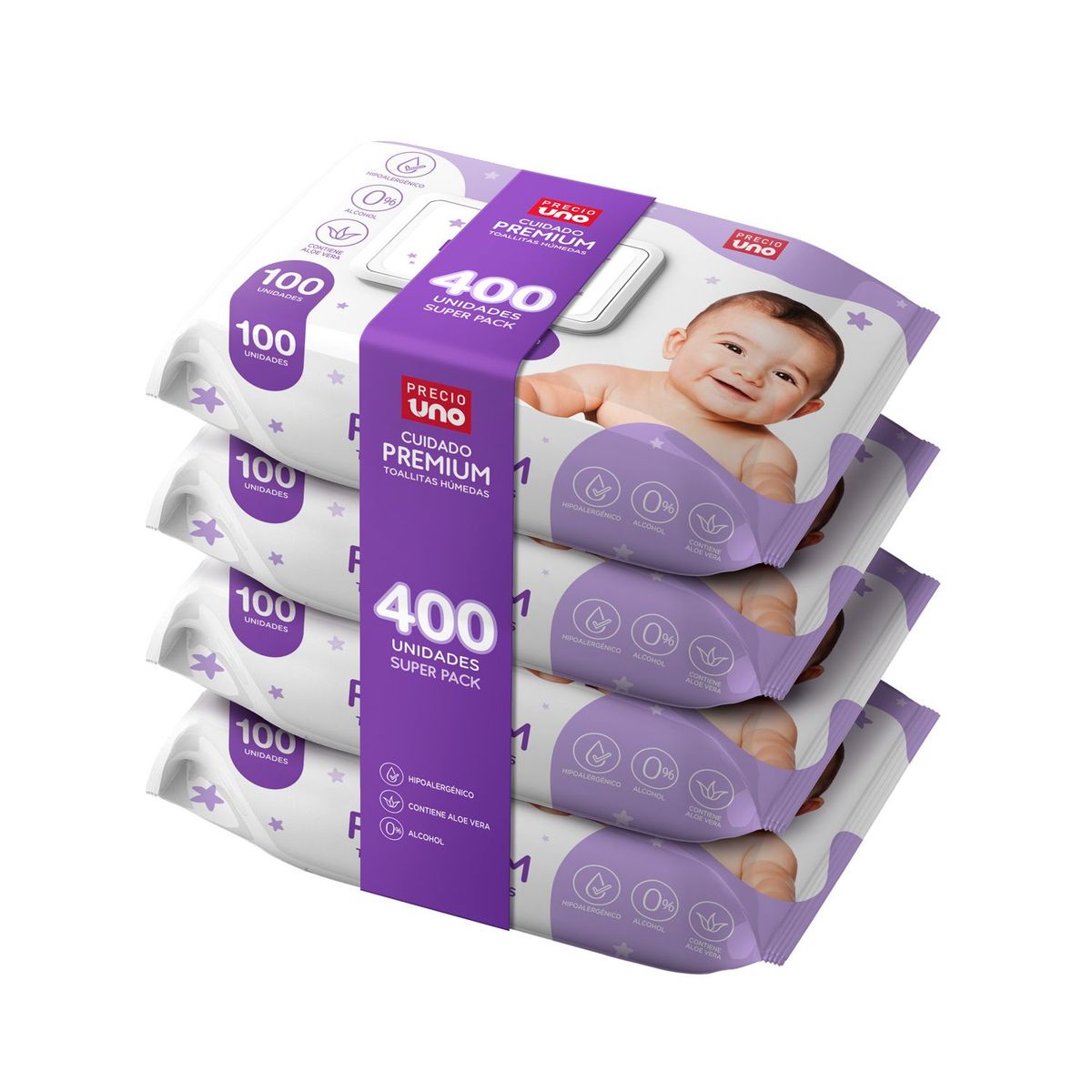 PRECIO UNO - Toallitas Húmedas Bebé Premium Precio Uno Empaque 400 Und