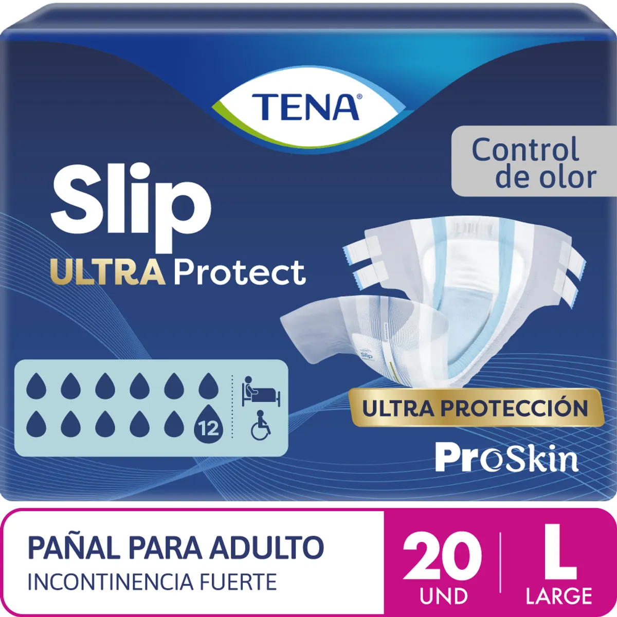 TENA - Pañal para Adulto Tena Slip Ultra Protect Empaque 20 Und