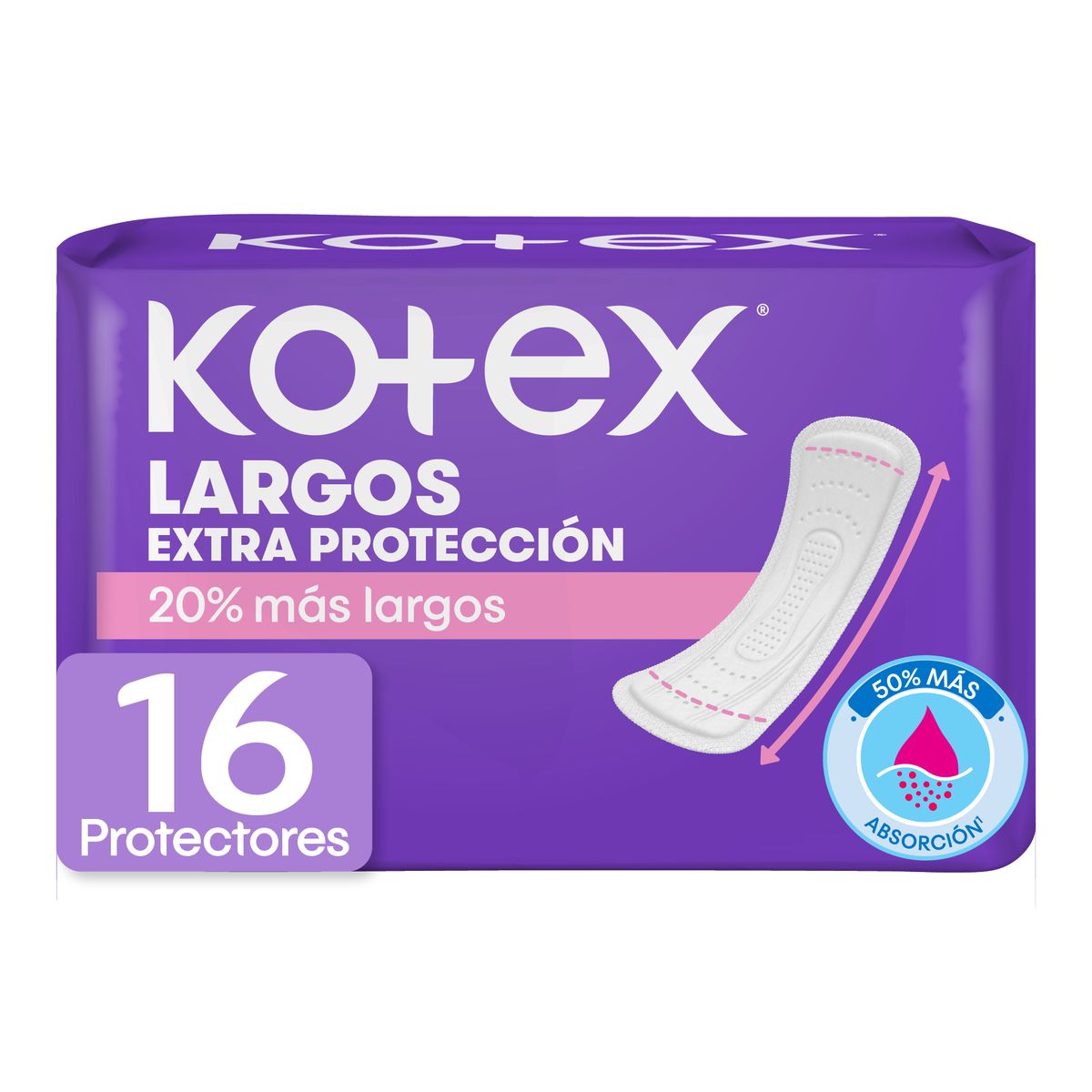 KOTEX - Protectores Diarios Kotex Largos Empaque 16 Und