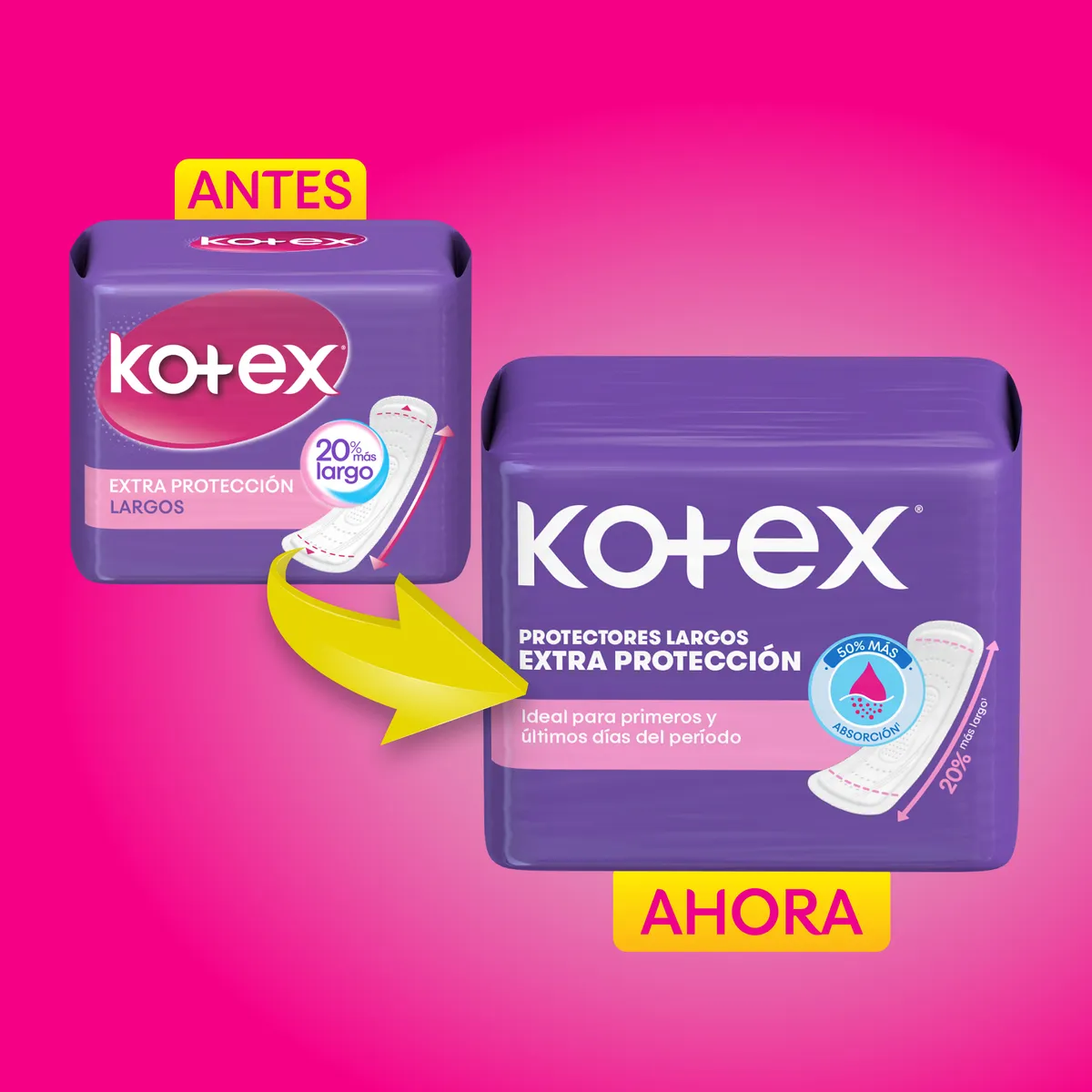 KOTEX - Protectores Diarios Kotex Largos Empaque 16 Und