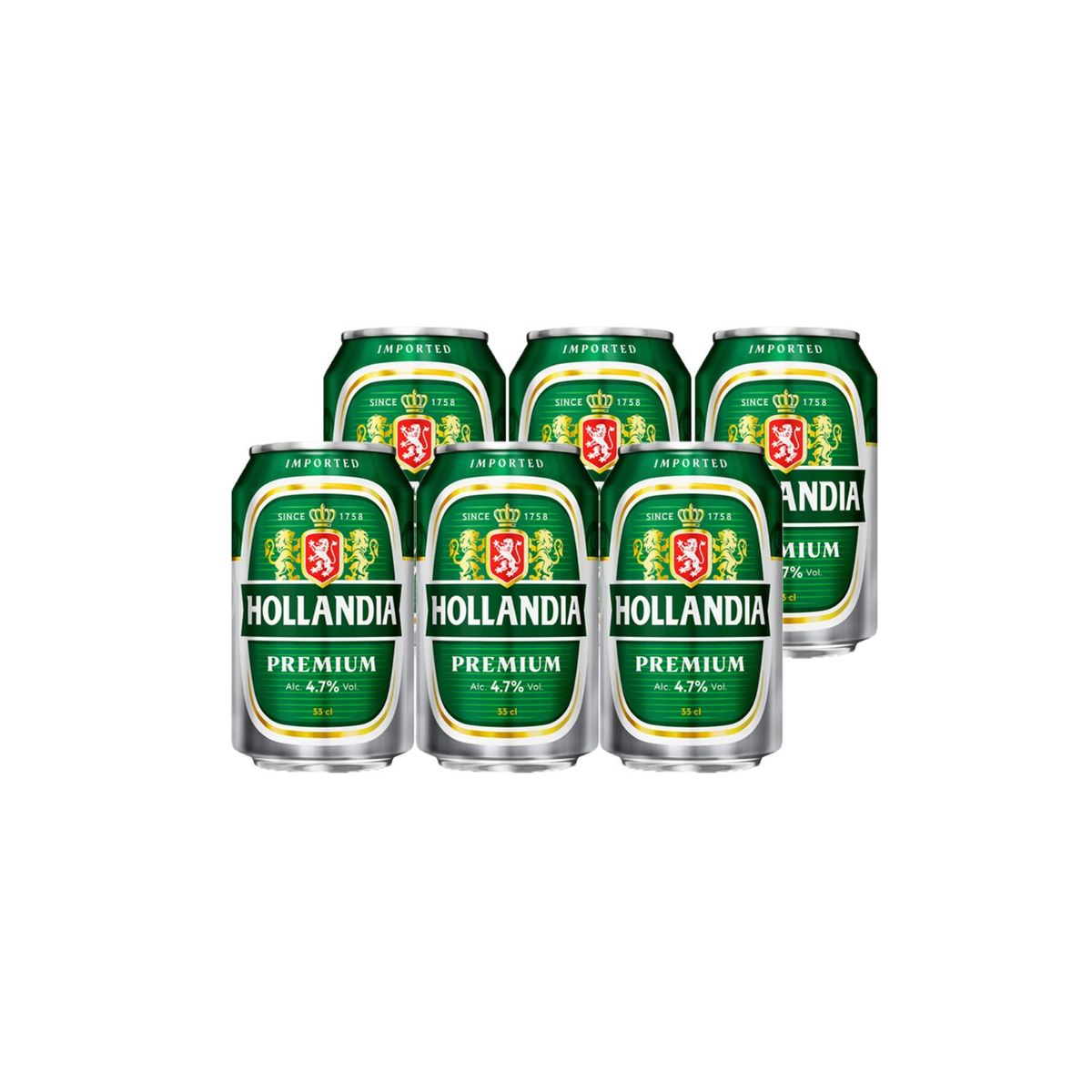 HOLLANDIA - Cerveza Hollandia Premium Lager Sixpack Lata 330 mL