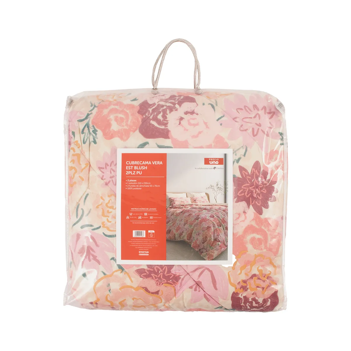 PRECIO UNO - Cubrecama Vera Est Blush 2Plz Pu