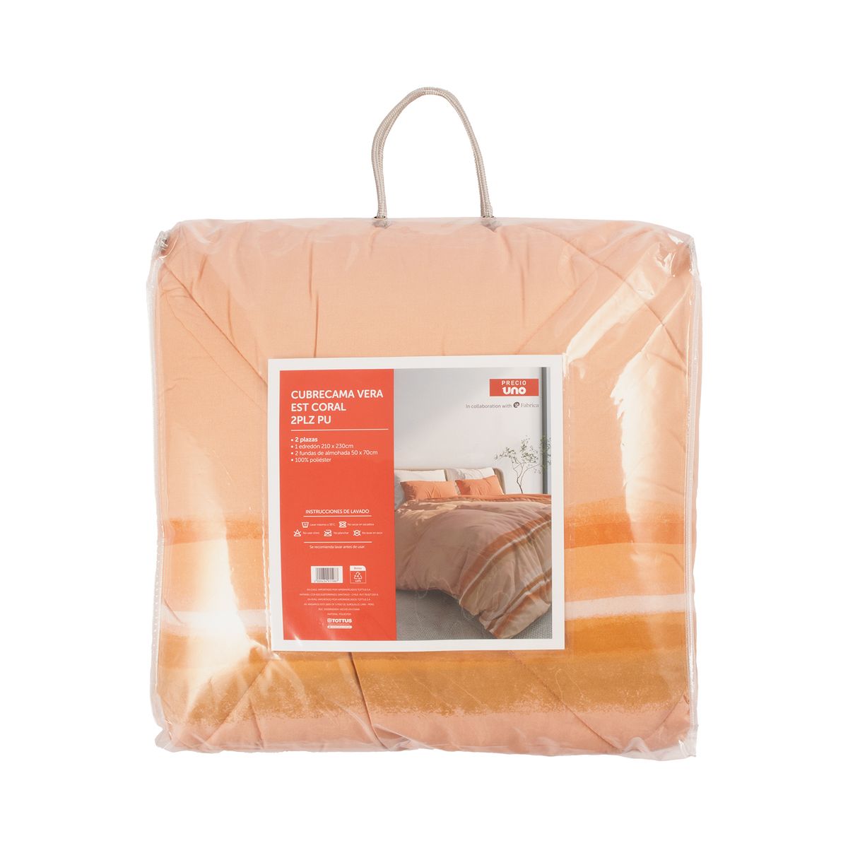 PRECIO UNO - Cubrecama Vera Est Coral 2Plz Pu