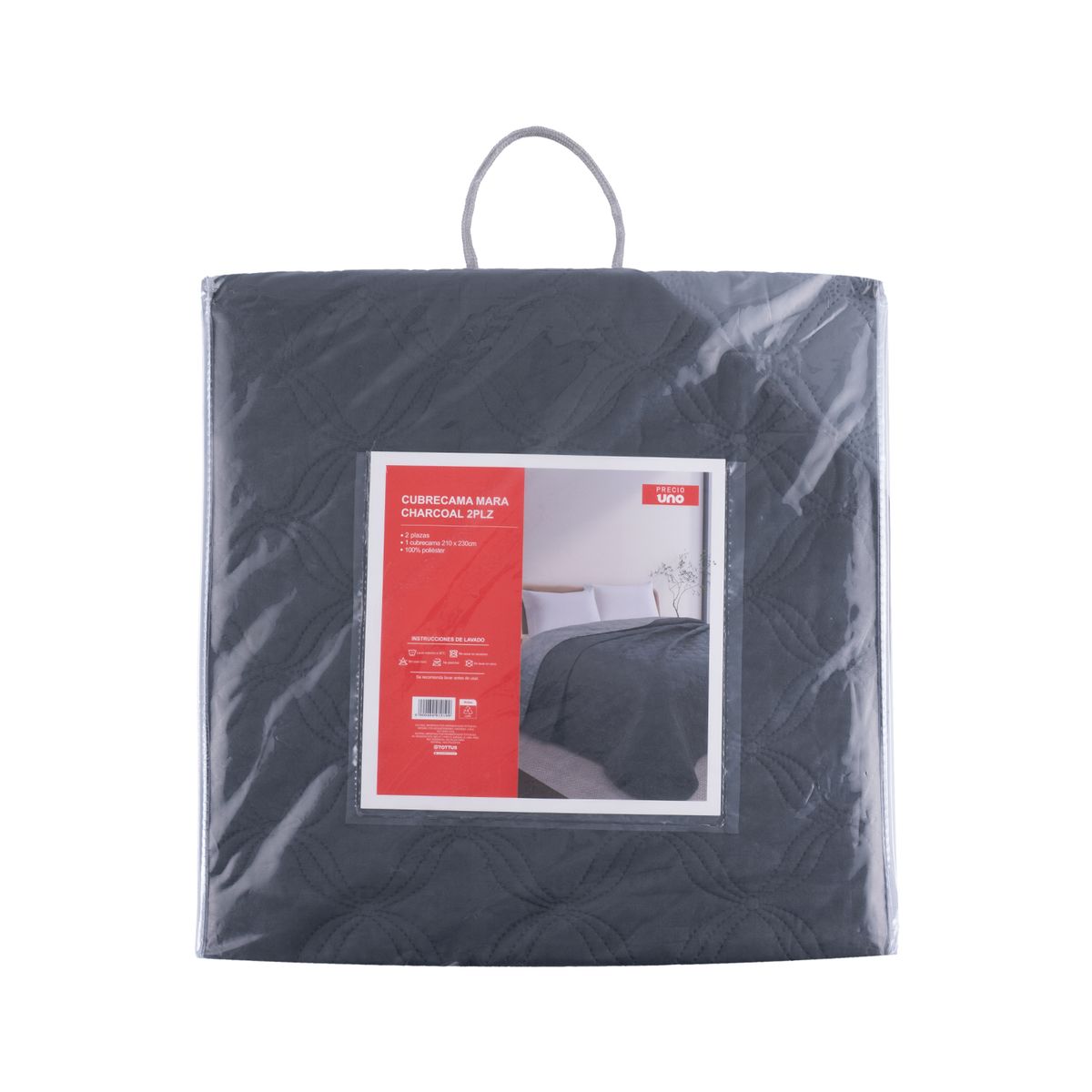 PRECIO UNO - Cubrecama Mara Charcoal 2Plz