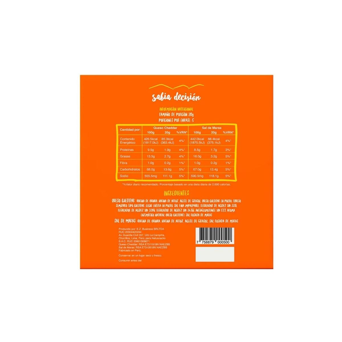 MAMALAMA - Lonchera Multipack Mamalama Sticks Caja 5 Und