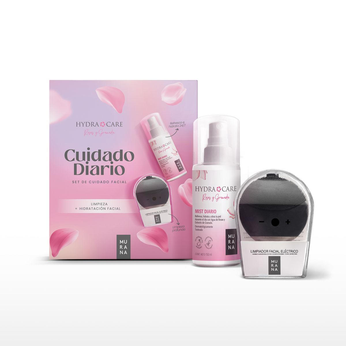 MURANA - Set Facial Murana Rosas & Granada Mist Diario 150 mL + 1 Limpiador Eléctrico