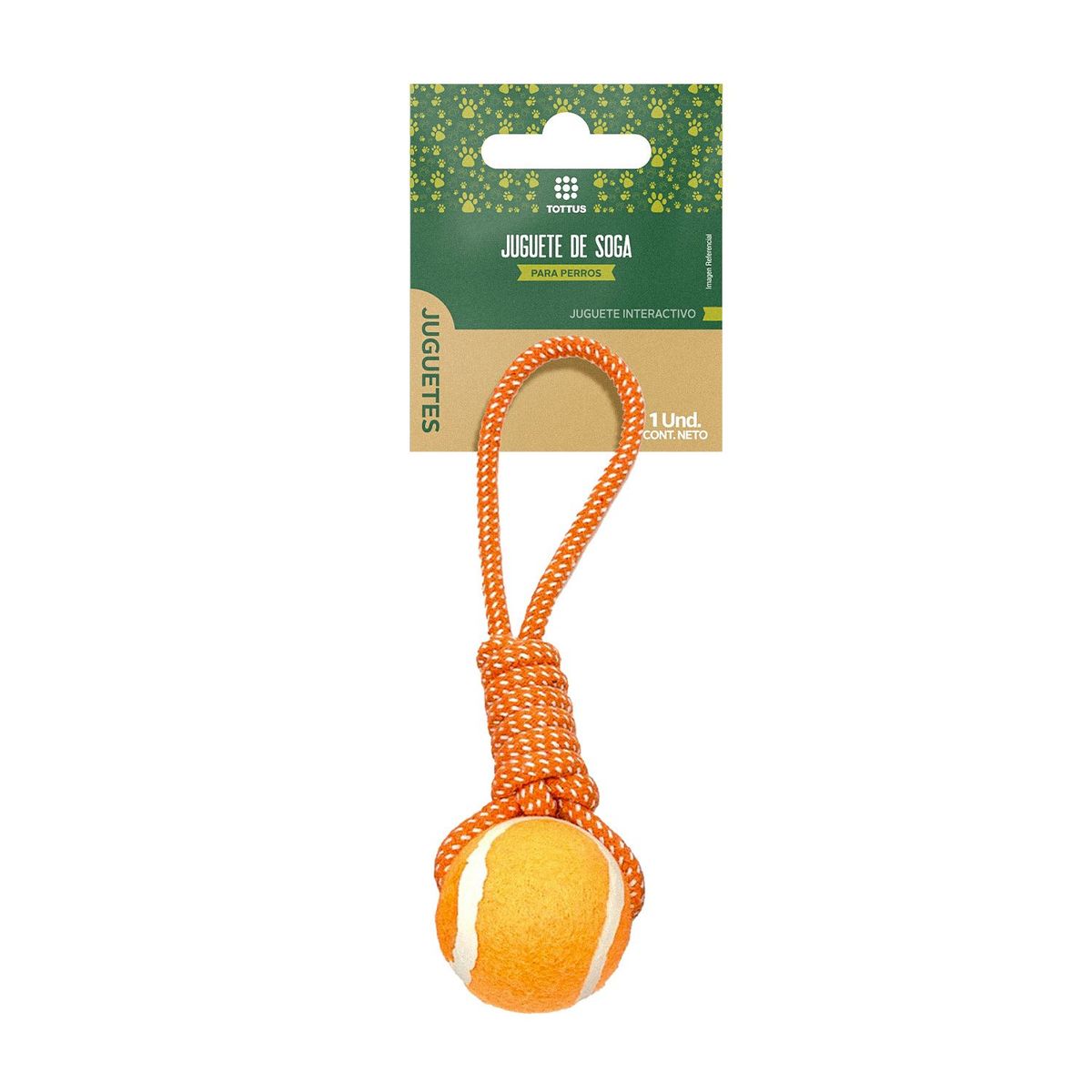 TOTTUS - Juguete para Perro Soga y Pelota Tottus