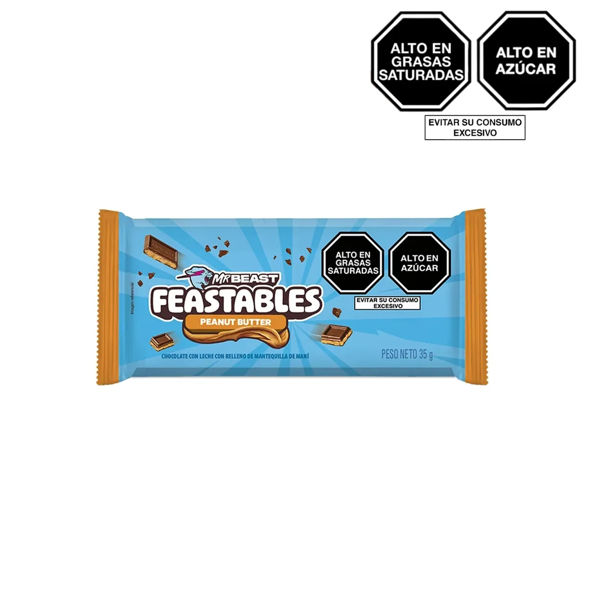 MR BEAST FEASTABLES - Chocolate Mr Beast Feastable Peanut Butter Empaque 35 g