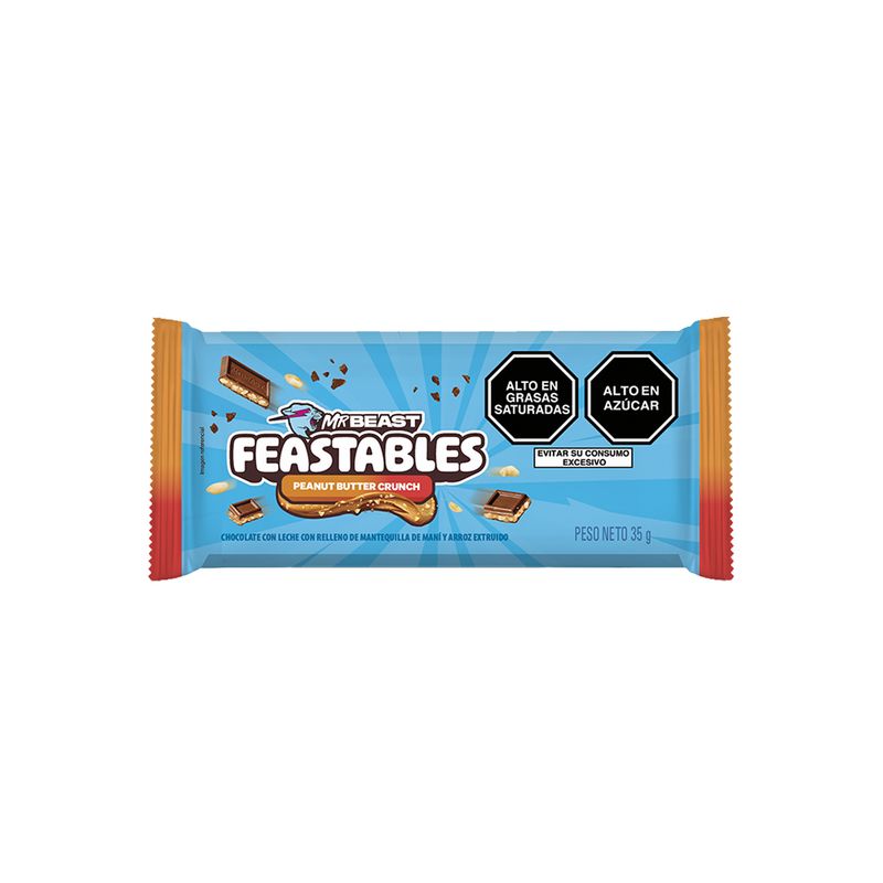MR BEAST FEASTABLES - Chocolate Mr Beast Feastable Peanut Butter Crunch Empaque 35 g