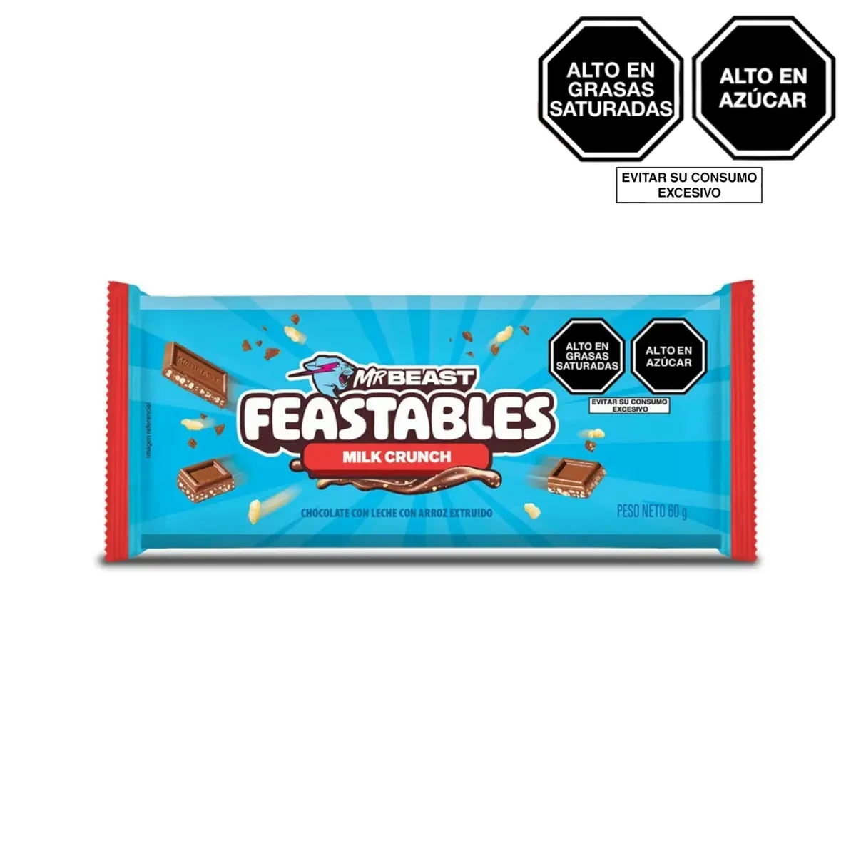MR BEAST FEASTABLES - Chocolate Mr Beast Feastable Milk Crunch Empaque 60 g