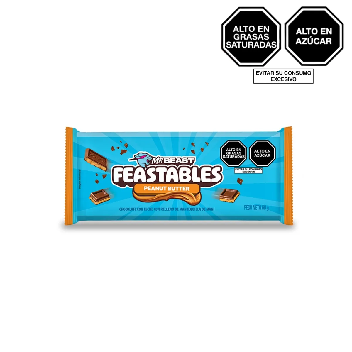 MR BEAST FEASTABLES - Chocolate Mr Beast Feastable Peanut Butter Empaque 60 g