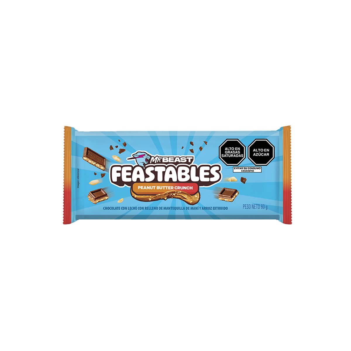 MR BEAST FEASTABLES - Chocolate Mr Beast Feastable Peanut Butter Crunch Empaque 60 g