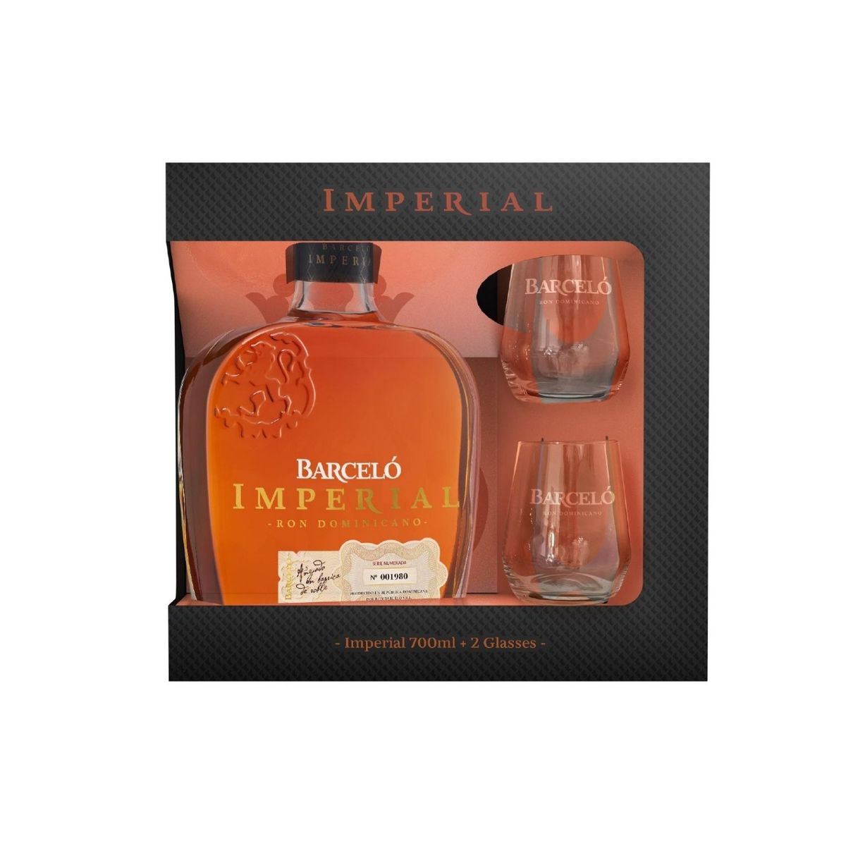 BARCELO - Ron Barceló Imperial Botella 750 mL + 2 Vasos