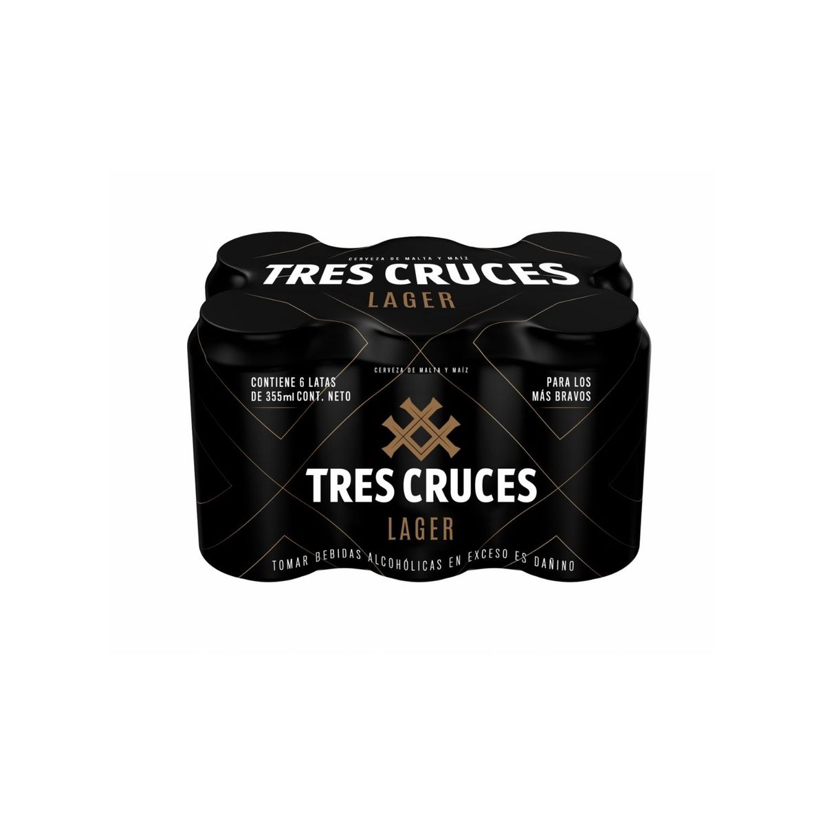 TRES CRUCES LAGER - Cerveza Tres Cruces Lager Sixpack Lata 355 mL