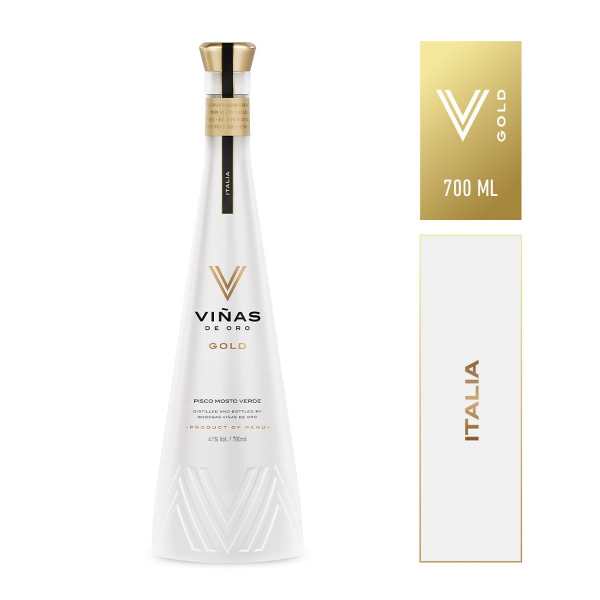 VINAS DE ORO - Pisco Gold Italia Viñas de Oro Botella 700 mL