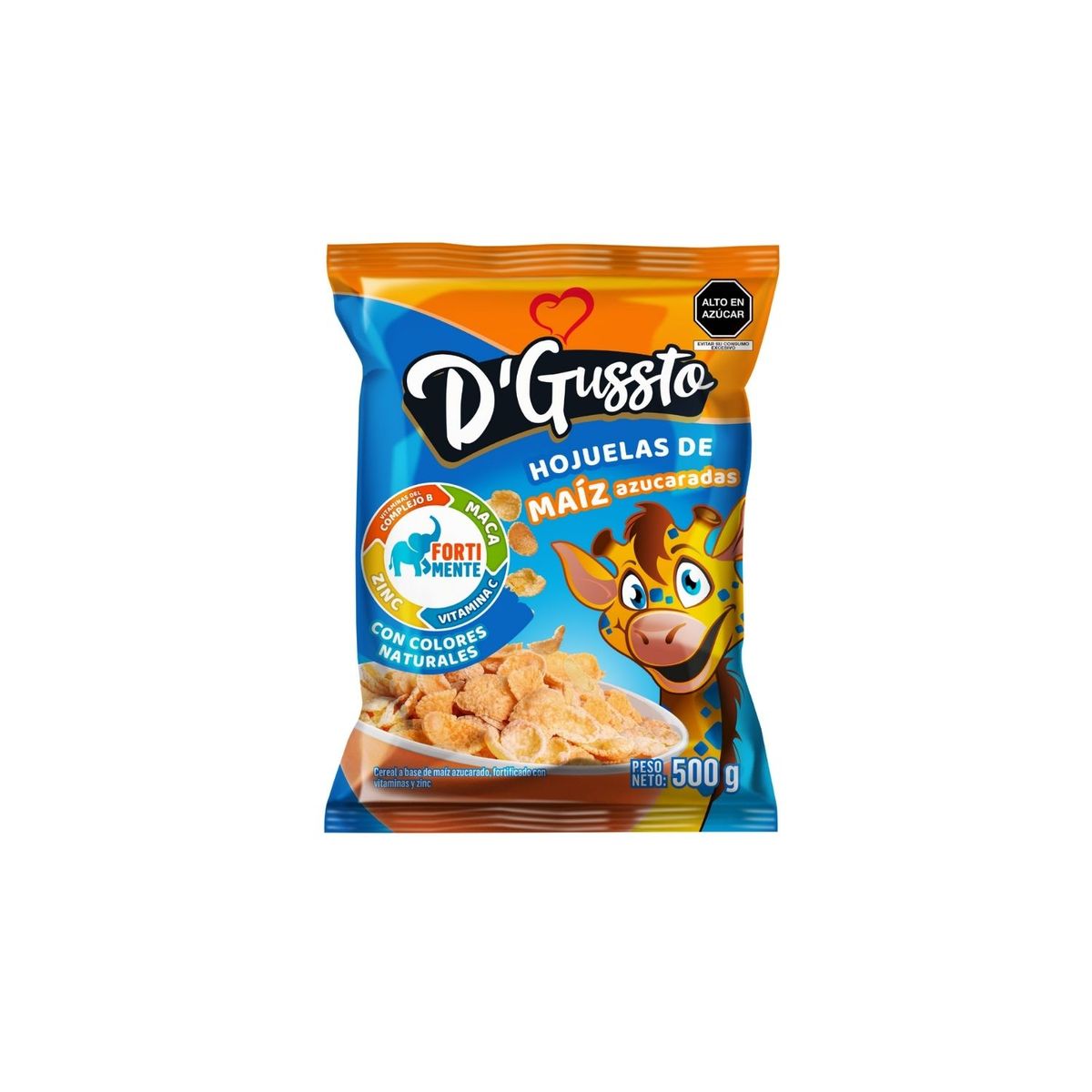 D GUSSTO - Cereal D Gussto Hojuelas Azucaradas Bolsa 500 g