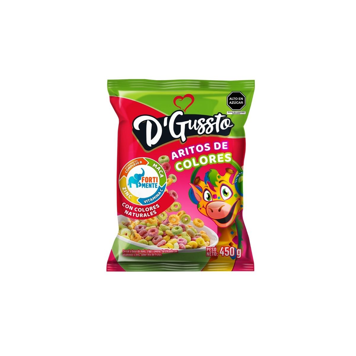 D GUSSTO - Cereal D Gussto Aritos de Color Bolsa 450 g