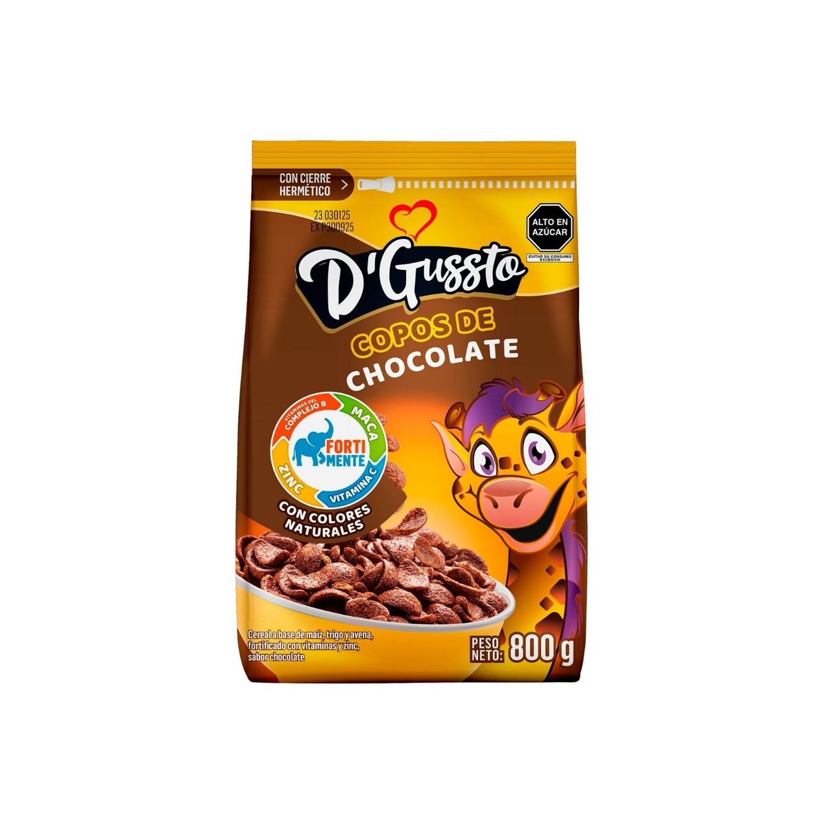 DGUSSTO - Cereal D Gussto Copos de Chocolate Bolsa 800 g