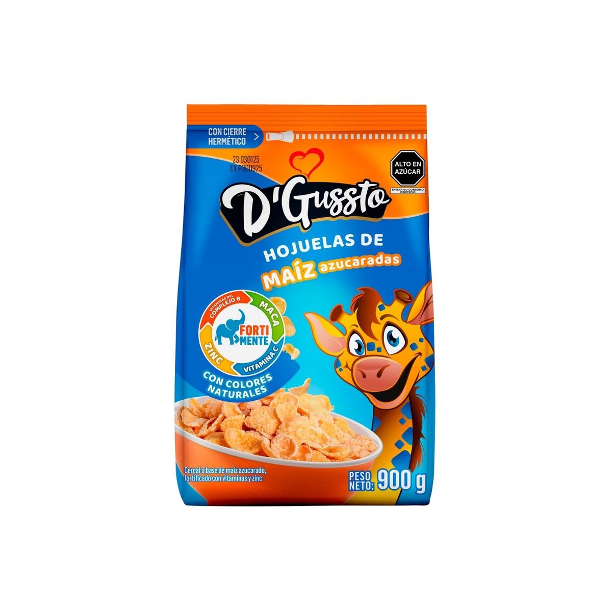 DGUSSTO - Cereal D Gussto Hojuelas Azucaradas Bolsa 900 g
