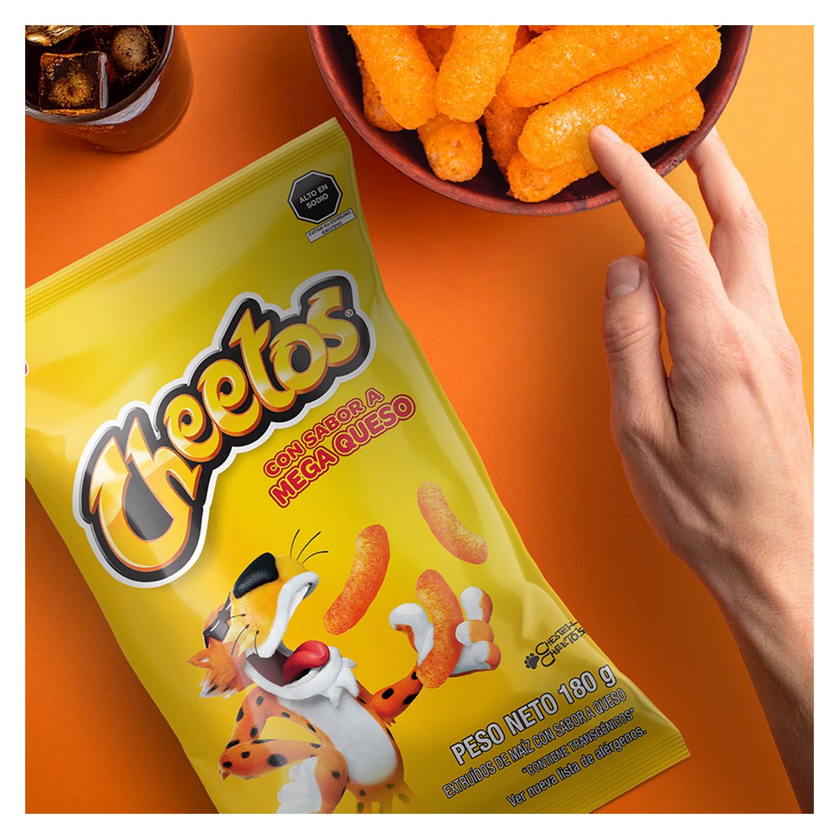 CHEETOS - Snack de Maíz Cheetos Mega Queso Bolsa 180 g