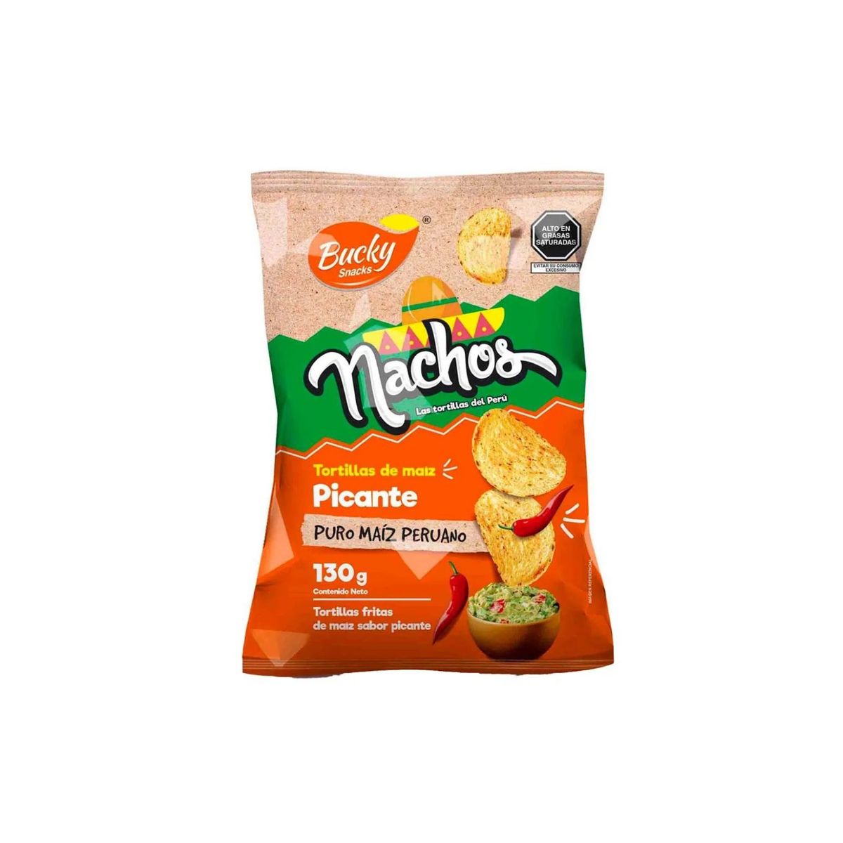 BUSKY SNACKS - Nachos Tortilla Picante Bucky Bolsa 130 g