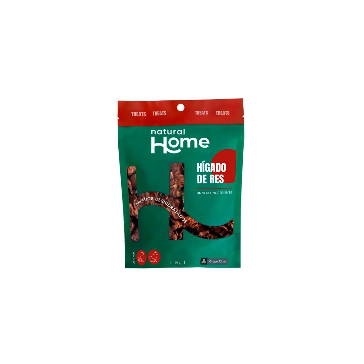 NATURAL HOME - Treats para Mascota Hígado de Res Natural Home Doypack 70 g