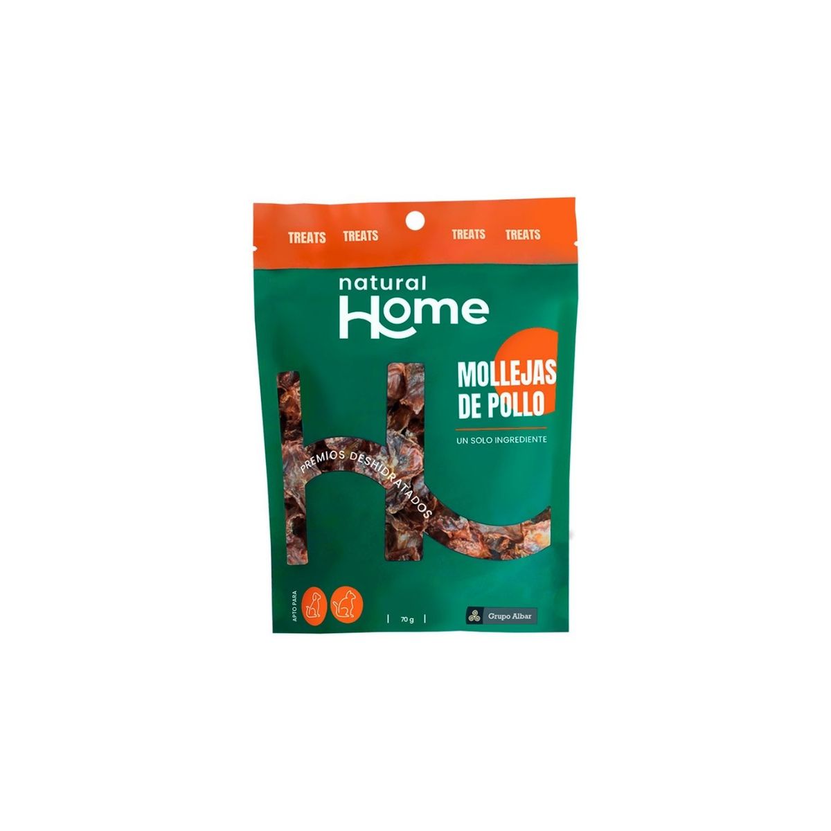 NATURAL HOME - Treats para Mascota Molleja de Pollo Natural Home Doypack 70 g