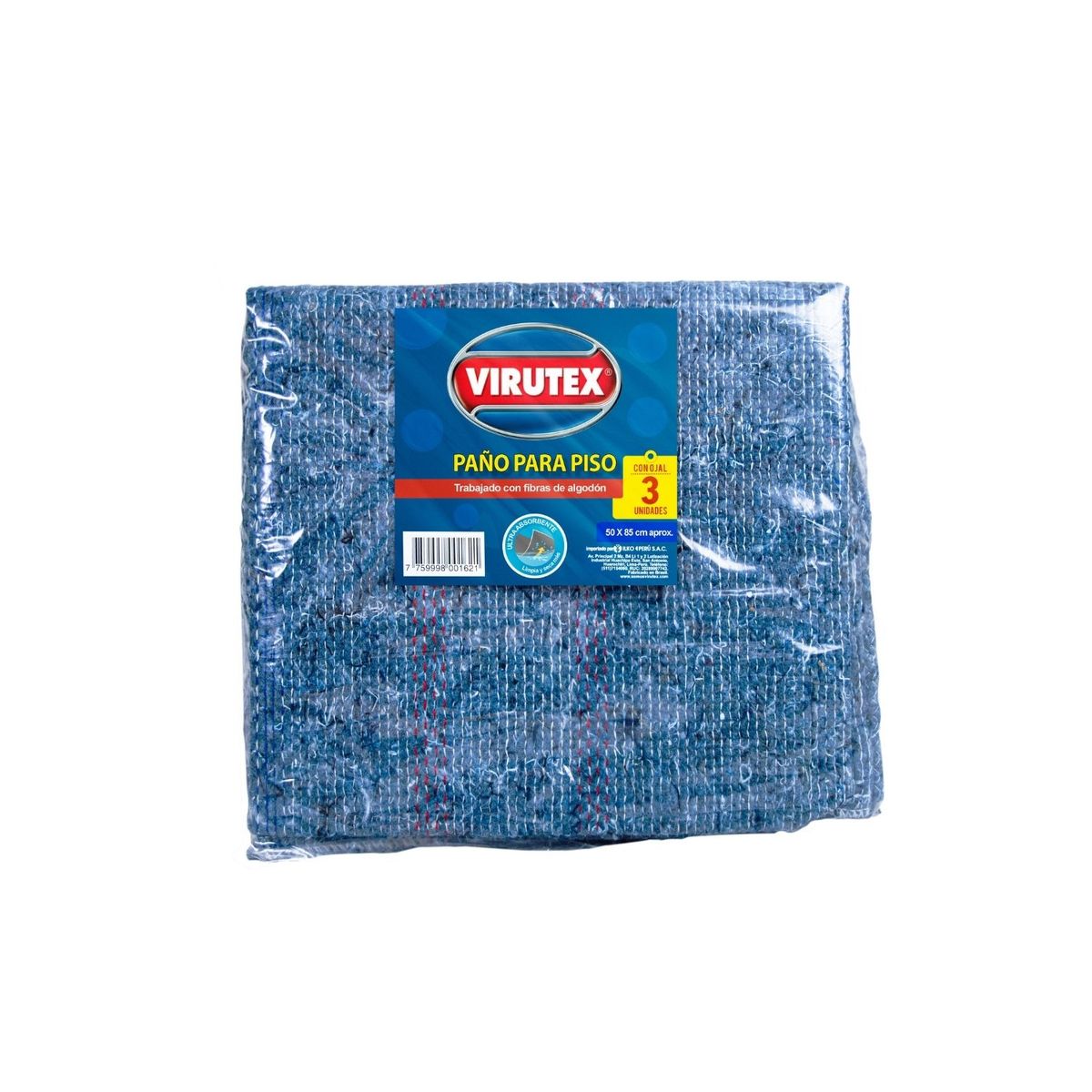 VIRUTEX - Paño para Piso con Ojal Virutex Empaque 3 Und