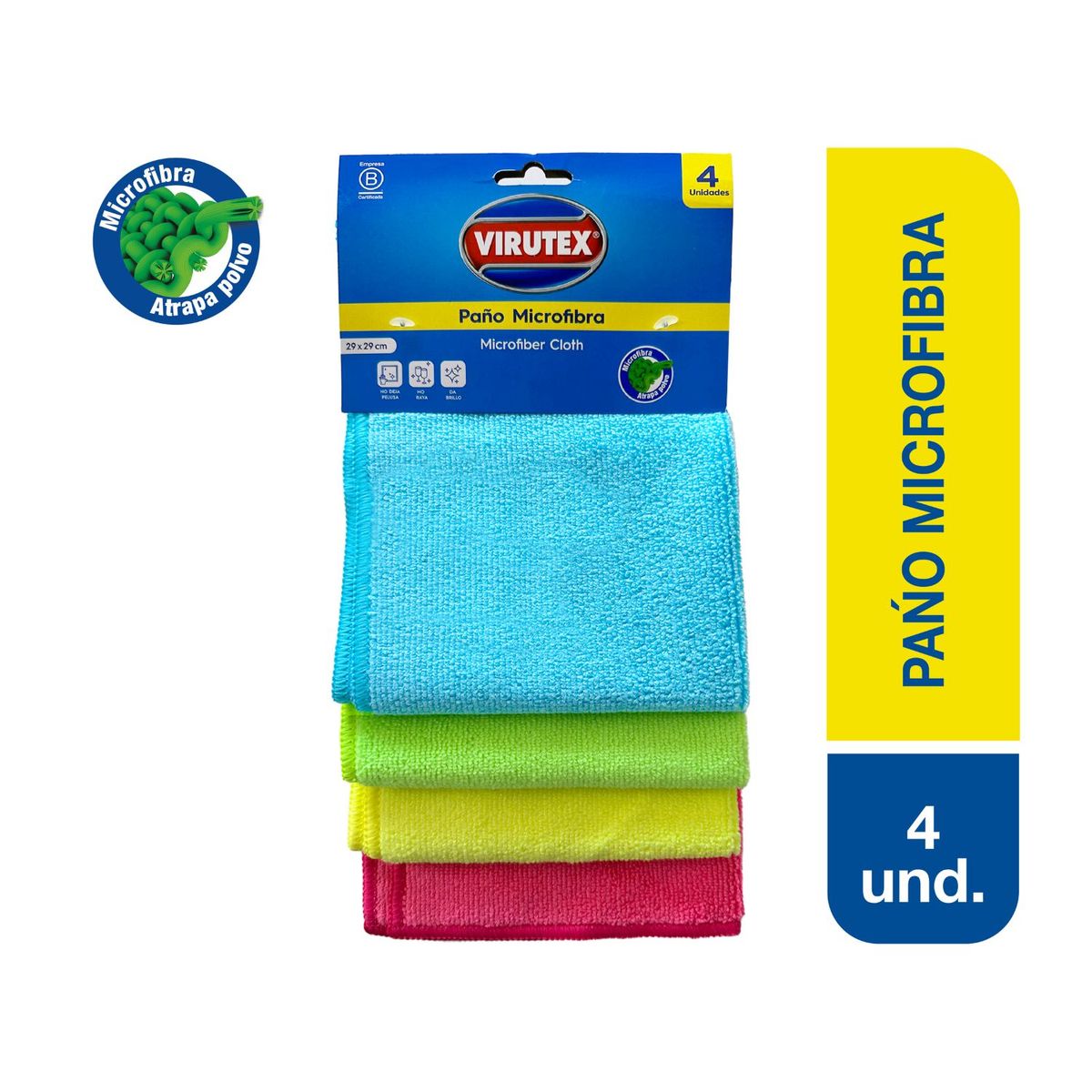 VIRUTEX - Paño de Microfibra Virutex Pack 4 Und