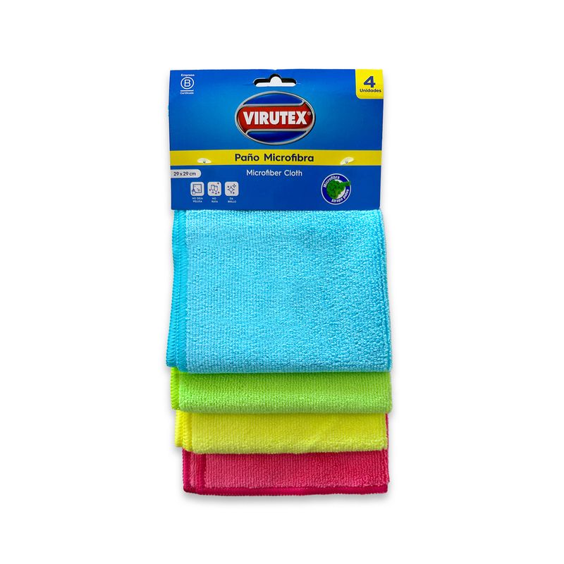 VIRUTEX - Paños de Microfibra Virutex Empaque 4 Und