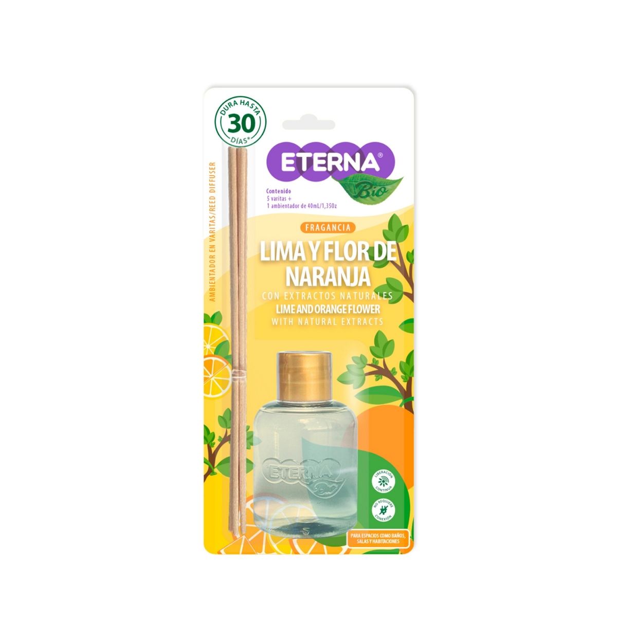  - Ambientador en Varita Eterna Bio Limón y Flor de Naranja Envase 40 mL