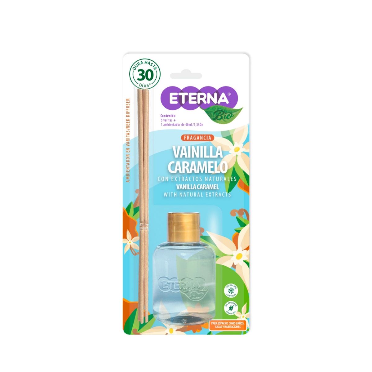  - Ambientador en Varita Eterna Bio Vainilla Caramelo Envase 40 mL