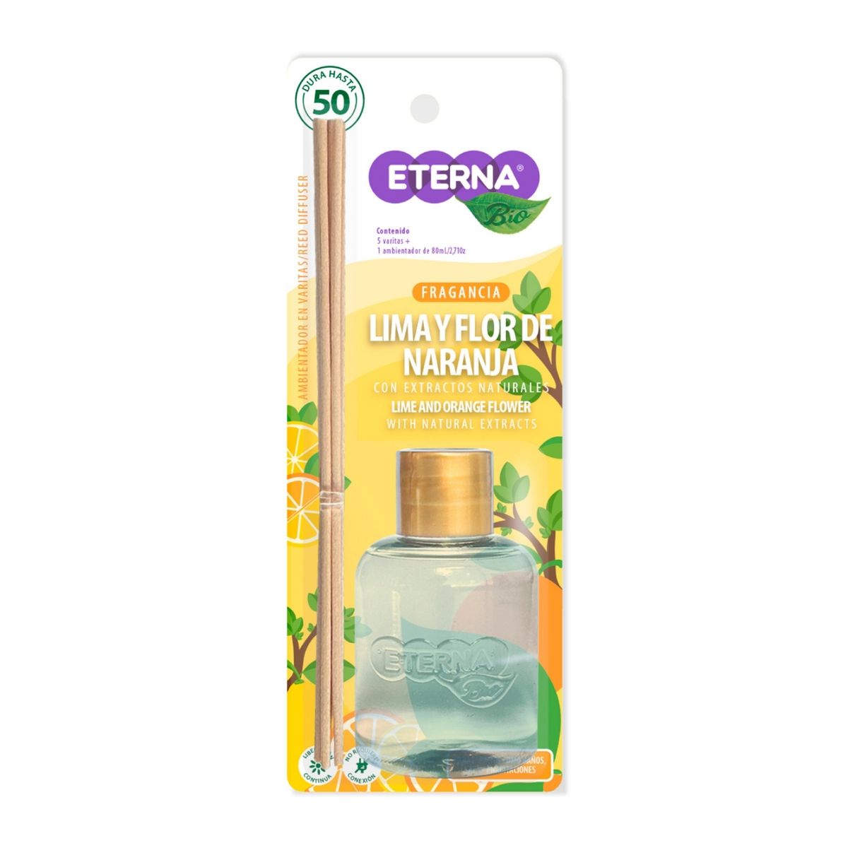  - Ambientador en Varita Eterna Bio Limón y Flor de Naranja Envase 80 mL