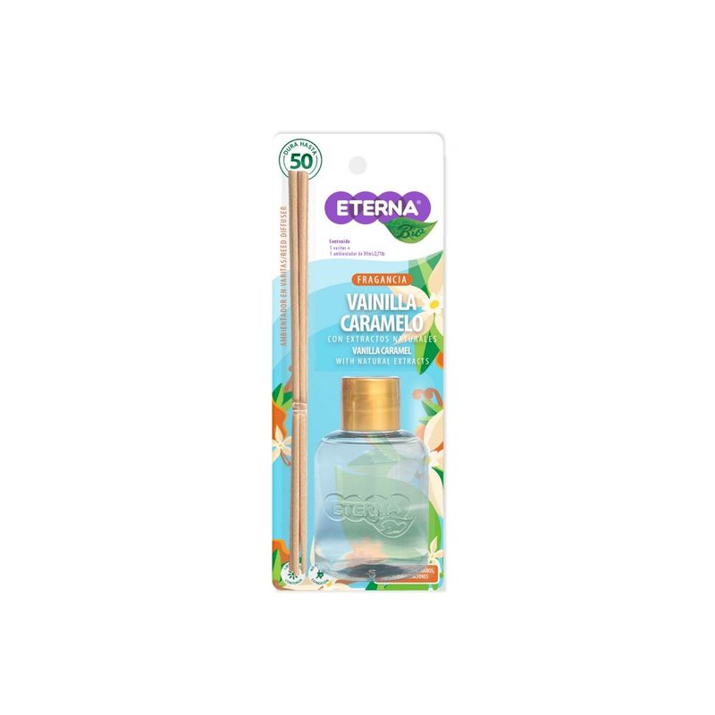 ETERNA BIO - Varita Ambientadora Eterna Bio Vainilla y Caramelo Envase 80 mL