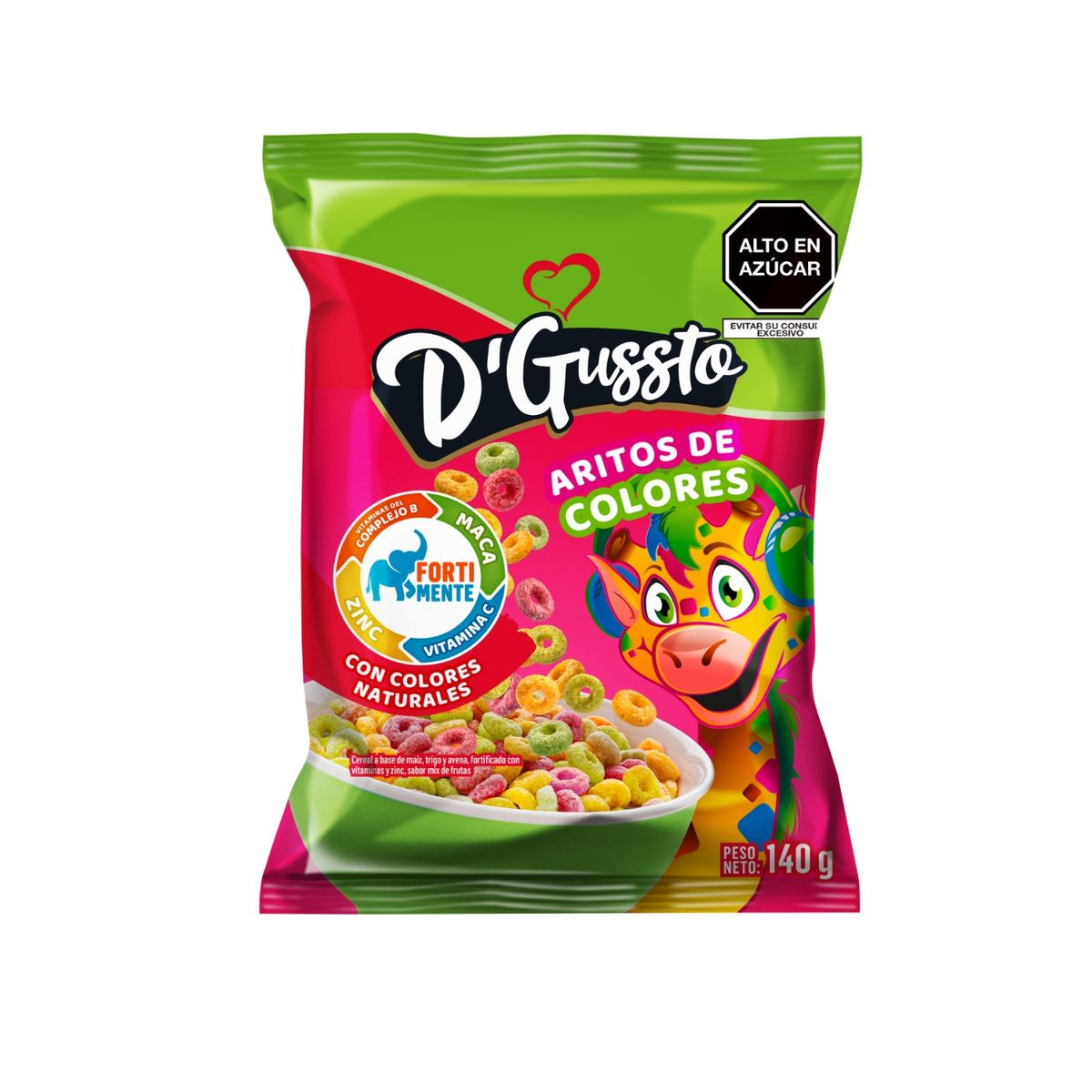 DGUSSTO - Cereal D Gussto Aritos de Colores Bolsa 140 g