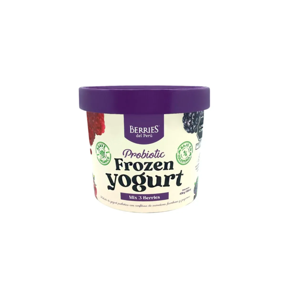 BERRIES DEL PERU - Helado de Yogurt Berries del Perú Mix 3 Berries Pote 500 mL