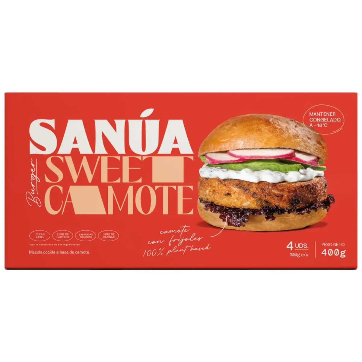 SANUA - Hamburguesa Sanúa de Camote Caja 400 g