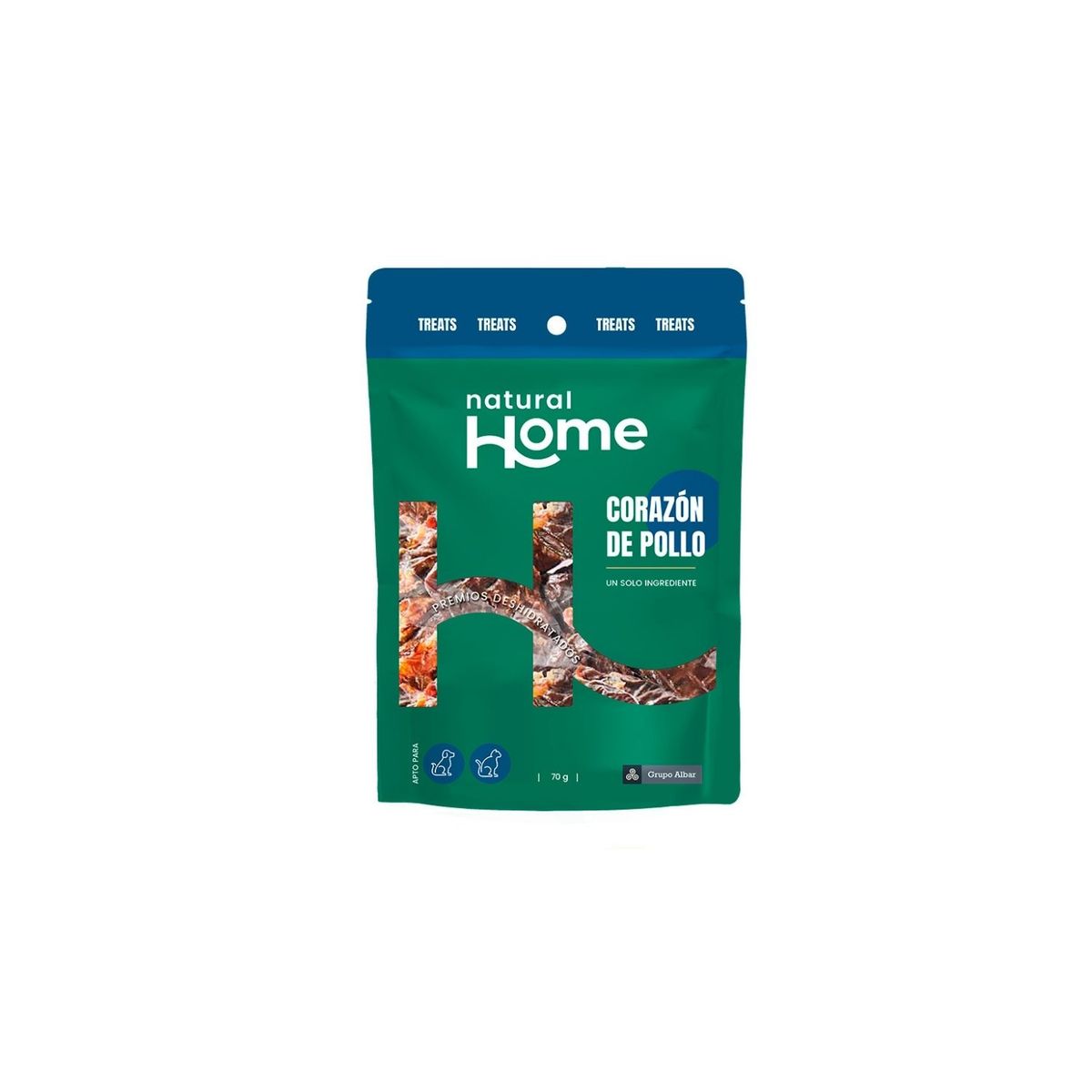 NATURAL HOME - Treats para Mascota Corazón de Pollo Natural Home Doypack 70 g