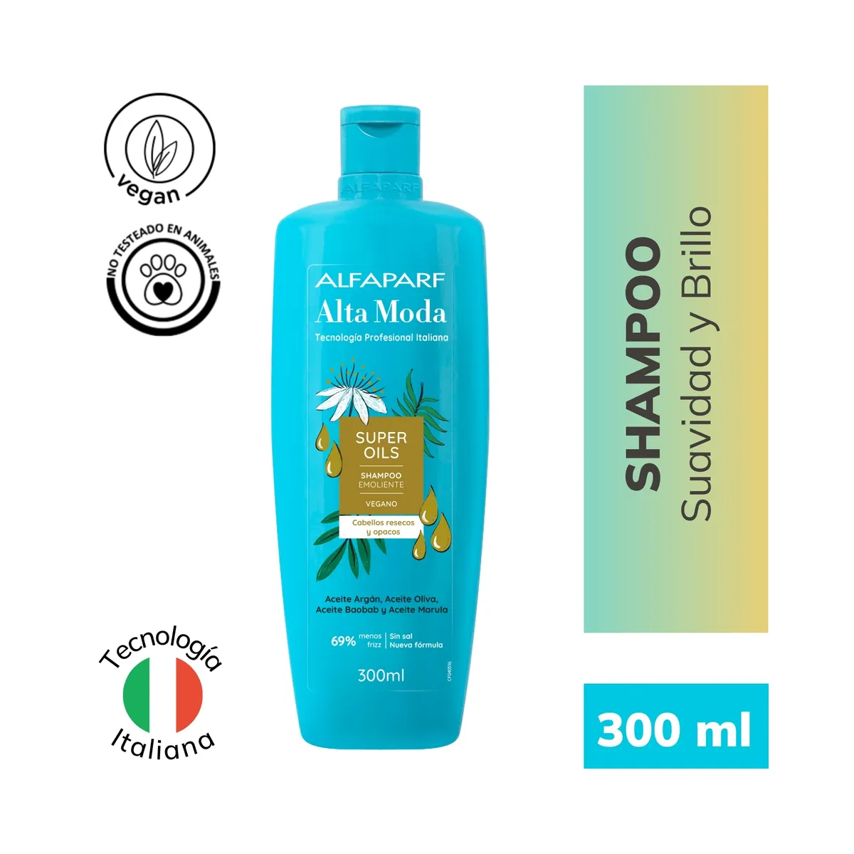 ALTA MODA - Shampoo Alfaparf Alta Moda Súper Oils Envase 300 mL