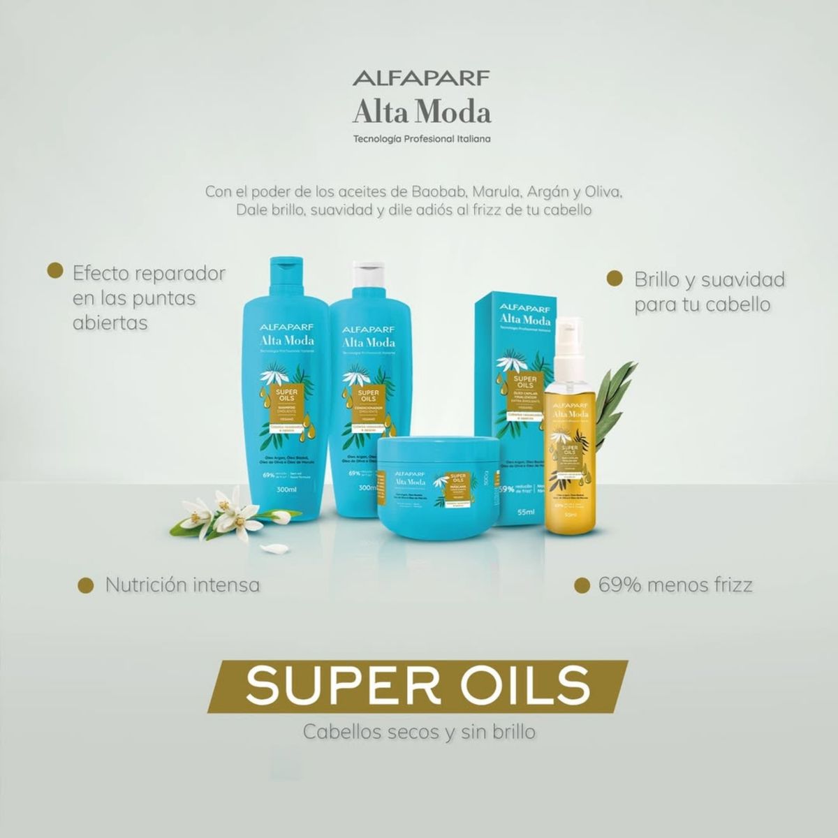 ALTA MODA - Acondicionador Alfaparf Alta Moda Súper Oils Envase 300 mL