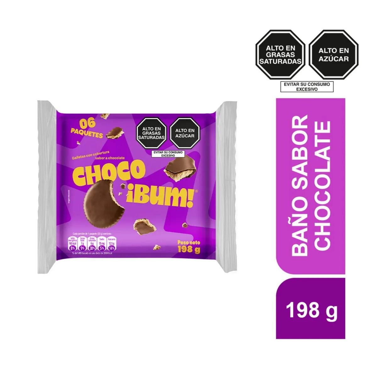 CHOCOBUM - Galleta Chocobum Sixpack Empaque 198 g