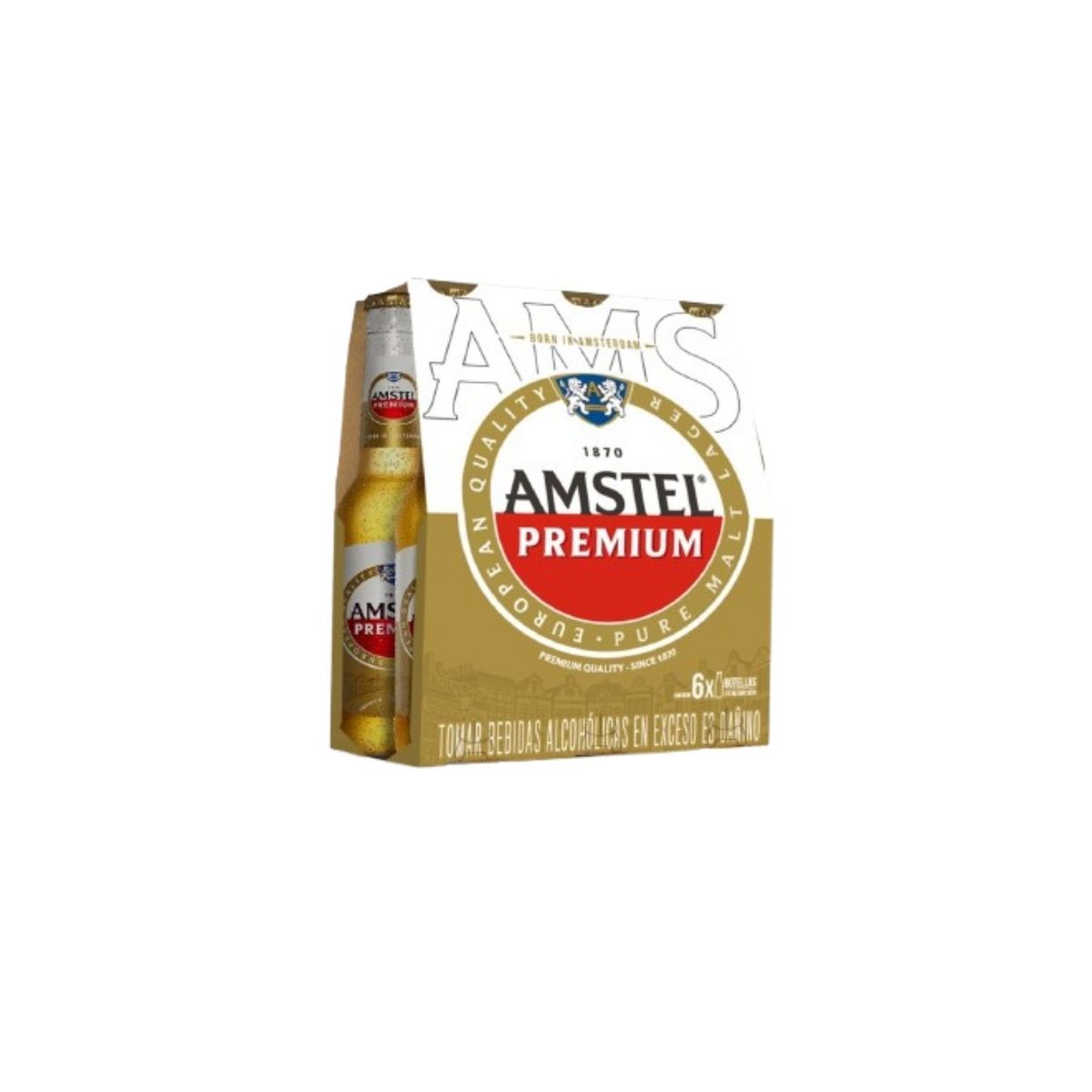 AMSTEL - Cerveza Amstel Sixpack Botella 275 mL