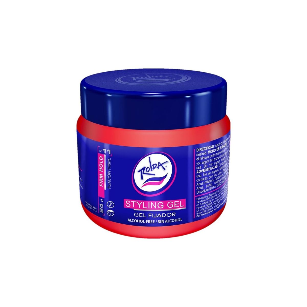 ROLDA - Gel Fijador Rolda Sin Alcohol Rojo Envase 250 g