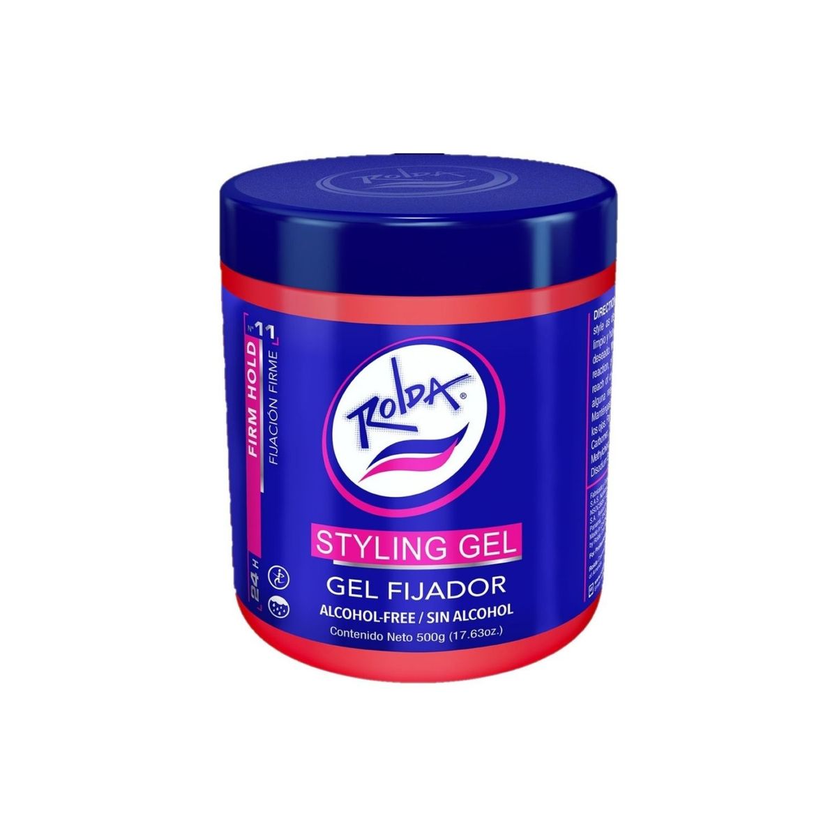 ROLDA - Gel Fijador Rolda Sin Alcohol Rojo Envase 500 g