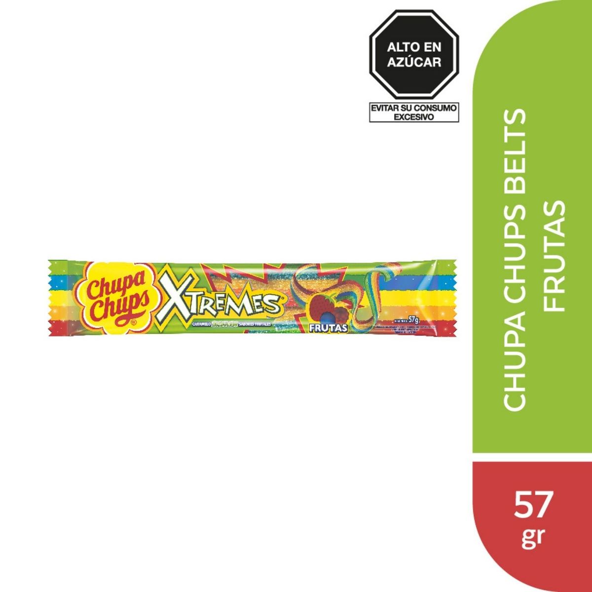 CHUPA CHUPS - Caramelo Ácido Chupa Chups Xtremes Belts Empaque 57 g