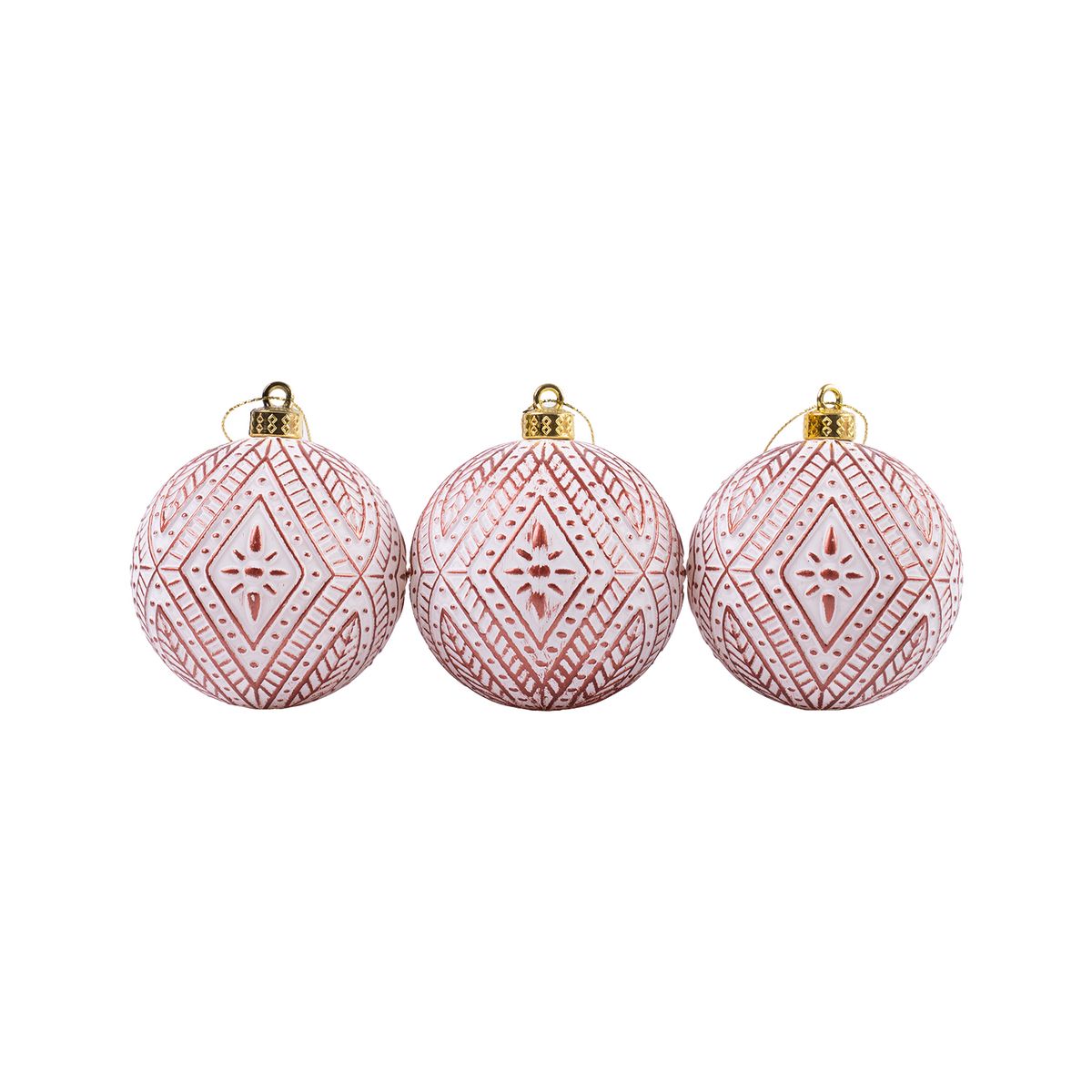 CASA JOVEN - SET X 4 BOLAS BLANCAS CON ROJO